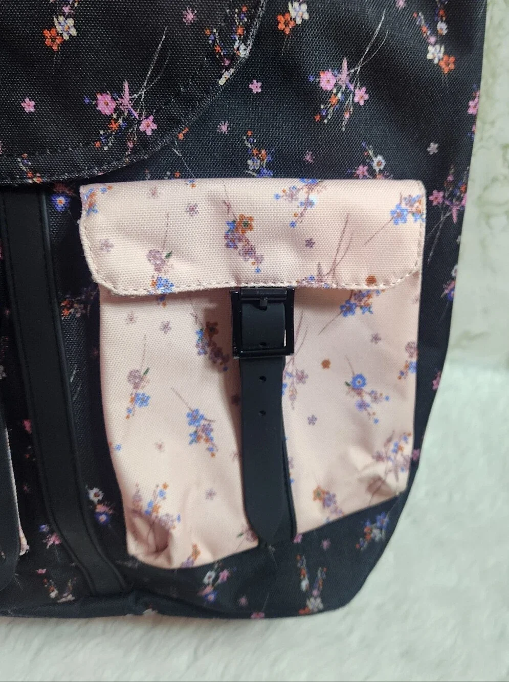 Black and Floral Backpack
